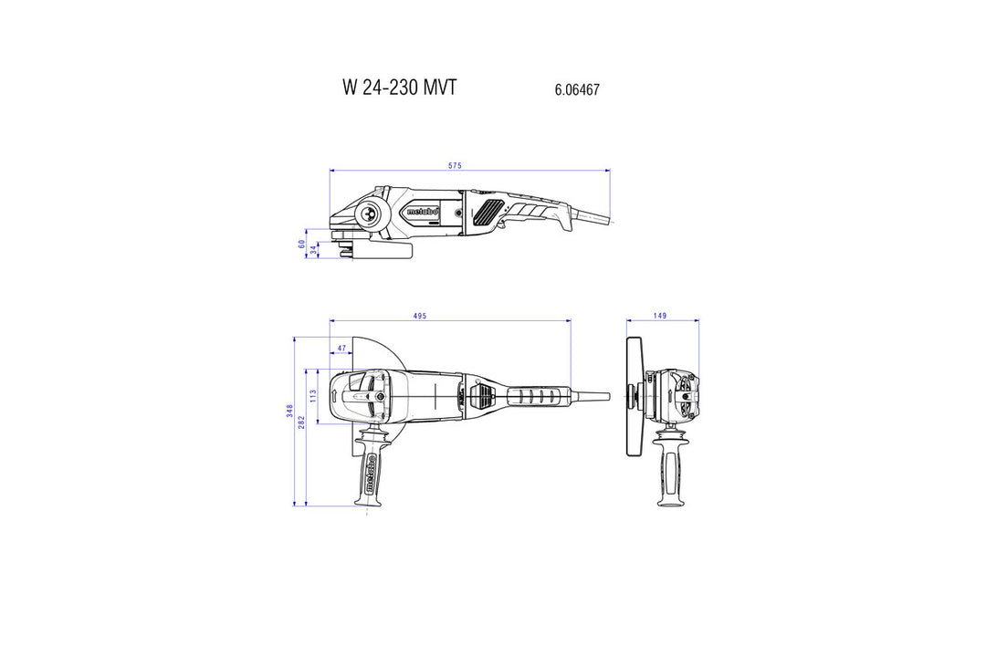 Meuleuse d’angle Metabo W 24-230 MVT | 15 A | 9"