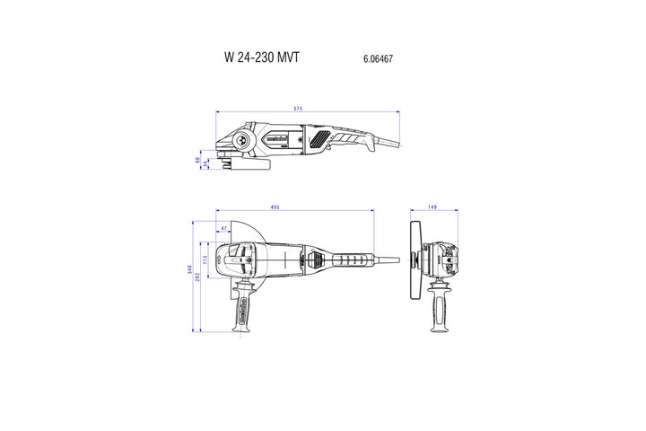 Meuleuse d’angle Metabo W 24-230 MVT | 15 A | 9"