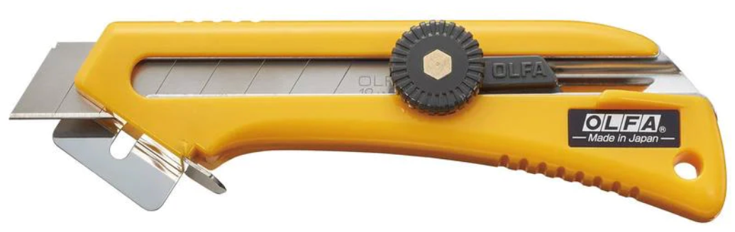 18 mm adjustable depth utility knife with flat cutting base