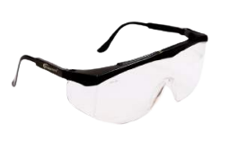 Safety glasses with side panels