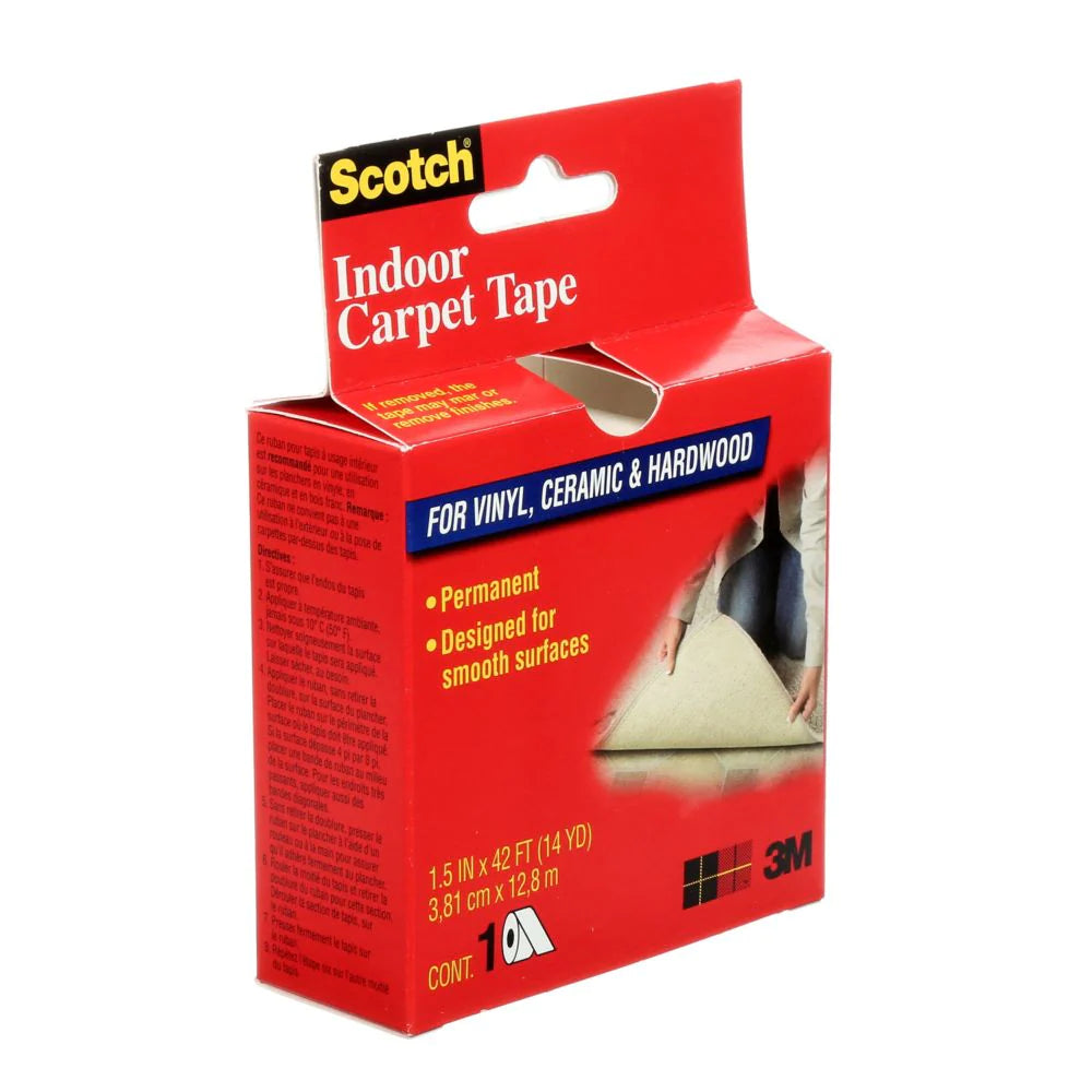 Scotch Double-Sided Carpet Tape CT2010 Scotch®, transparent, 38.1 mm x 12.8 m (1.5 in x 42 ft).