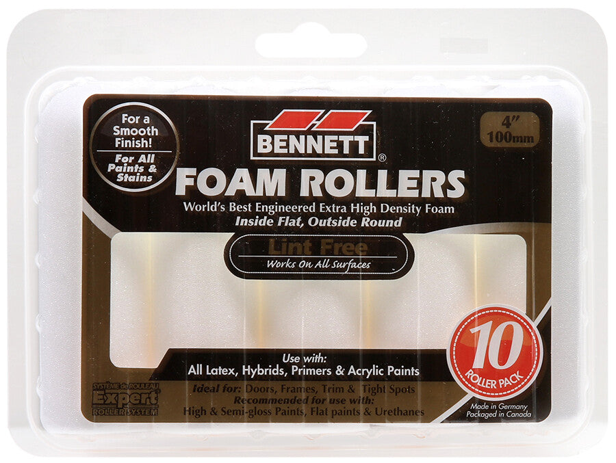 Bennett - Mini rouleaux en mousse, 2 côtés plats