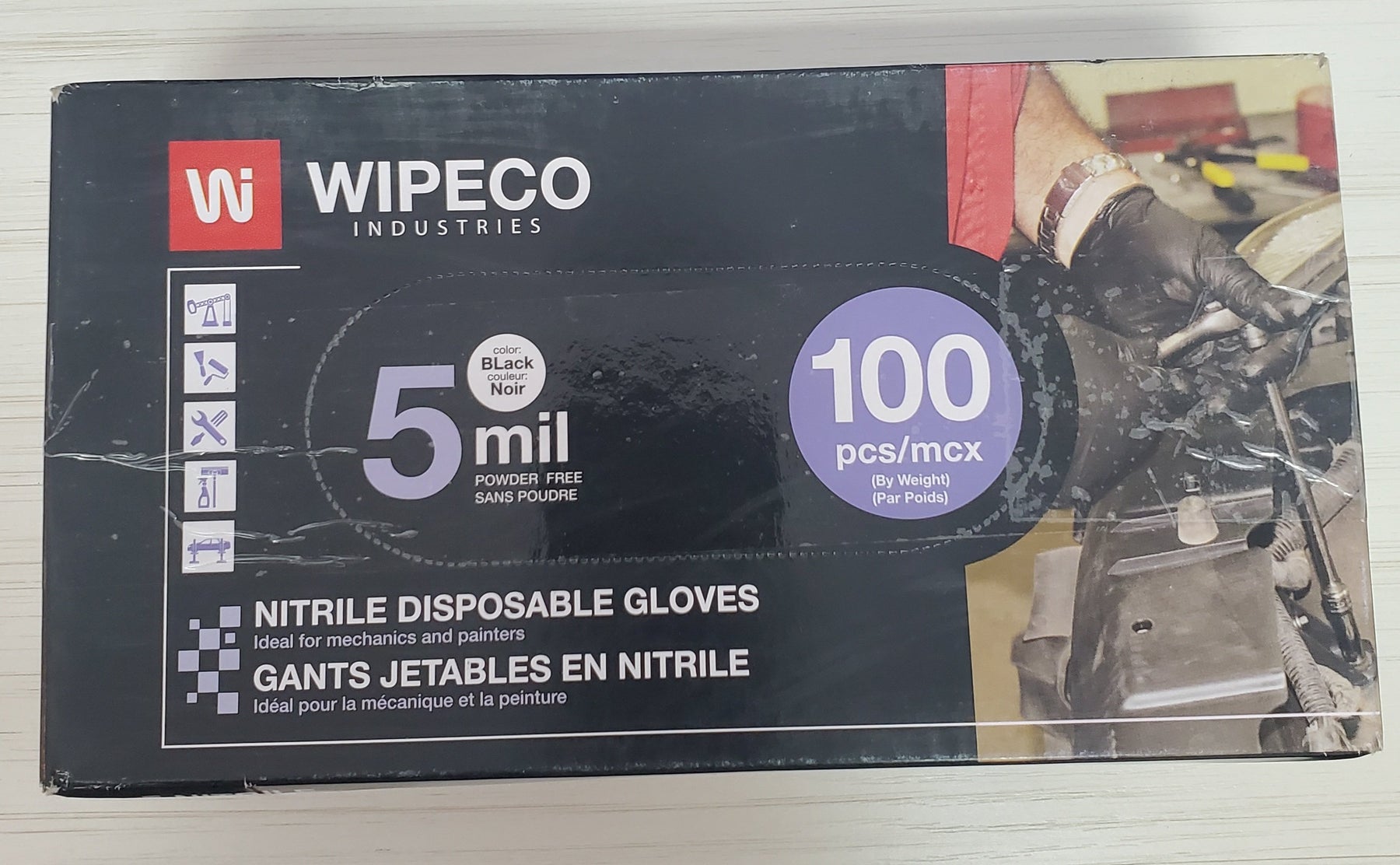 Gant jetable noir Wipeco Nitrile 6 mil - Wi-Supply