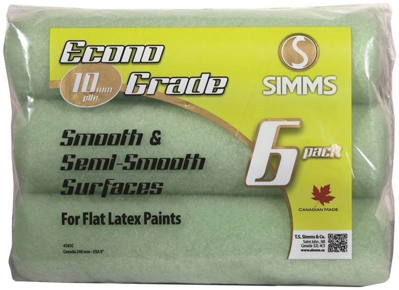 Simms - Rouleau pour peintures mates au latex. Usage Écono paquet de 6