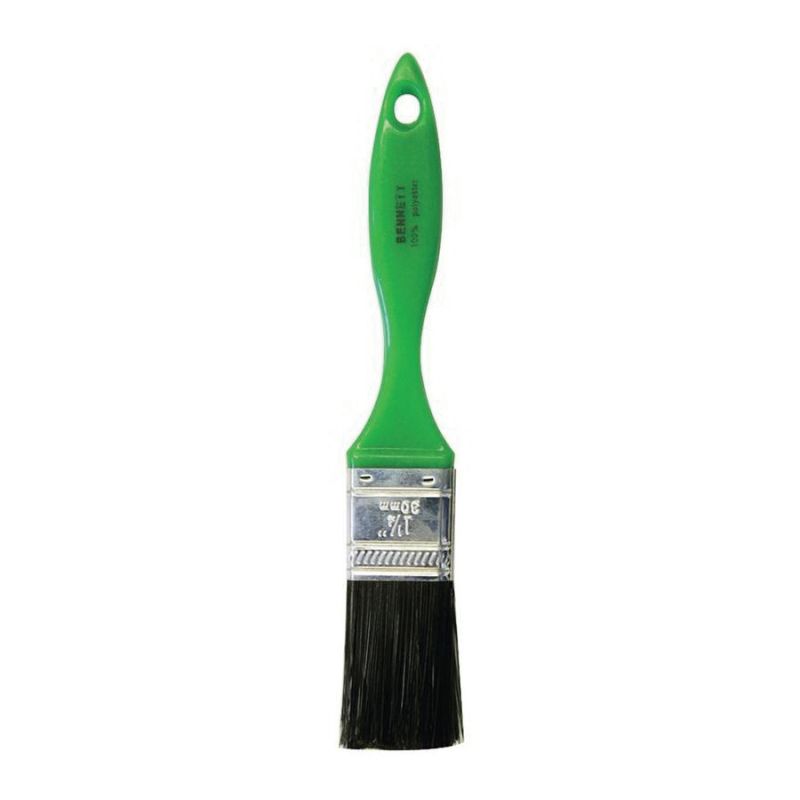 Bennett - Black Polyester Bristle Brush, Green Handle, Economical